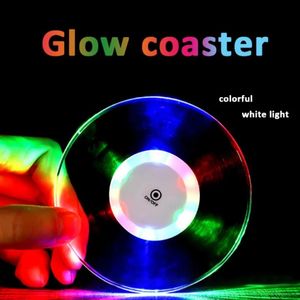 Glow Coaster Led Şişe Işık Çıkartmaları Festivali Gece Kulübü Bar Partisi Vazo Dekorasyon Kokteyl İçecek Kupası Mat Akrilik