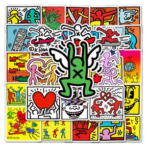 50 adet Keith Haring su geçirmez etiket çıkartması için dizüstü motosiklet bagaj Snowboard araba Graffiti çıkartmalar çıkartması dekorasyon