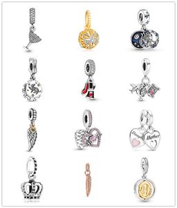 Yeni 925 STERLING Gümüş Gevşek Boncuk Cazibesi Orijinal Fit Pandora Cazibe Bilezik Kolye Kanatları Crown Love Boncuk Boncuklu Kolye Diy Takı Bayanlar Dostlar Doğum Günü Hediyeleri