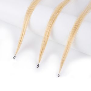 Tüy Saç Uzatma Sarışın Renk 100 Strands Boyan Elastik Kablo Döngü Mikro Halka Son Ürünler Giymek İçin Rahat ve Yeniden Kullanılabilir 18-26 İnç Yeni Ürün