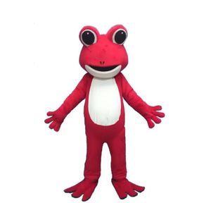 Kırmızı kurbağa karakter maskot kostüm kıyafetleri yetişkin boyutu çizgi film elbise meyve çizgi film karakteri takım elbise karnaval unisex
