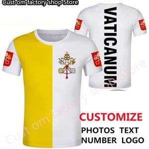 Vatikan şehir devleti tişörtlü diy ücretsiz özel yapım isim numarası KDV T Shirt Nation Flag Va Latin Kırmızı Ülke Metin P O Giyim 220616