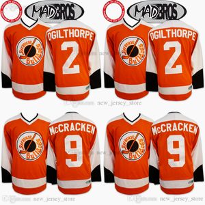 Syracuse Bulldogs Movie Hockey 2 Ogie Ogilthorpe 9 Tim Dr Hook McCracken Jersey Tokat Tümü Dikişli Turuncu Renk Uzakta Nefes Alabilir Spor Satışı Yüksek Kalite