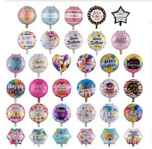 Decoração por atacado Balões de aniversário de 18 polegadas 50pcs/lote de alumínio Decorações de festa de aniversário muitos padrões mixados ft3630 b0526s1010