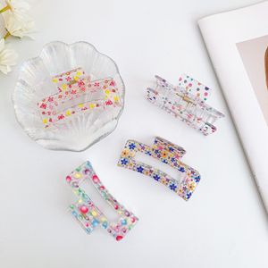 S2855 Moda Takı Puantiyeli Çiçek Plastik Saç Klip Kadınlar Kızlar Için Bobby Pin Barrette Geri Baş Tokalar Saç Aksesuarı