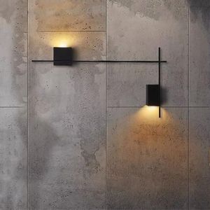 Duvar lambaları Nordic Işık Led Çubuk Uzun Strip Sconce Aydınlatma Fikstürü Koridor Sundurma Arka Plan Başucu Fuaye Siyah Beyaz Deco Lamba Wall