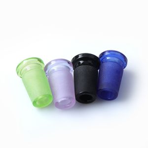 Renkli mini cam adaptör dab teçhizat dönüştürücü 10mm dişi - 14mm erkek yeşil mor siyah mavi cam bonglar su bong sigara aksesuarları