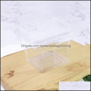 кондитерская кекс формы для выпечки кухня столовая бар домашний сад одноразовые многослойные торт коробка квадратный бенто пудинг мусс прозрачный пластик упаковка