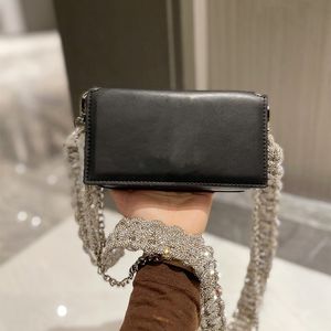 2022 Premium Deri Moda Elmas Zincir Omuz Çantaları Kadın Ünlü Tasarımcı Crossbody Bag Klasik Lüks Büyük İsim İşe Alın