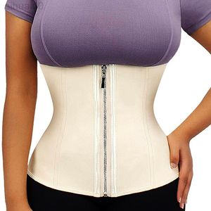 5XL6XL Lateks Bel Eğitmen Fermuar Korse Underbust Vücut Şekillendirici Cincher Kadın Modelleme Kemeri Zayıflama Shapewear Kadın Elbise Kemeri L220802