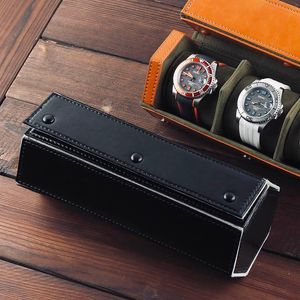 СМОТРЕТЬ КОБАРЫ КЛЕС 3 ПЕРЕВОДНЫЕ ПЕРЕКРЫВАЯ Корпус для Man Chic Portable Vintage Leather Display Sloud in Out Black Watch Organizer Организатор GI