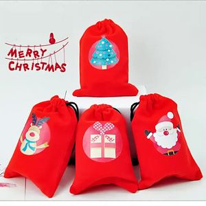 Yaratıcı Noel Blessing Bag 8 Styles Noel Drawstring Hediye Çantası Flanel Şeker Çantası Noel Malzemeleri Toptan C0803X04