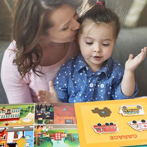 Libro tranquillo e occupato Giocattoli per bambini Montessori Illuminazione educativa precoce Pasta Numeri animali Gioco fai-da-te Regali per bambini che imparano a bordo