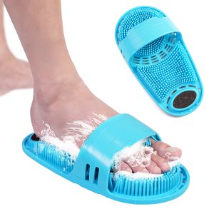 Silikon Temiz Ayak Fırçası Duş Banyo Ayak Yıkama Peeling Masaj Terlik Ayakları Banyo Ölü Cilt Fırçaları 1 Envanter Toptan
