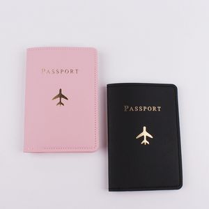 100pcs kart sahipleri kadın PU küçük uçak baskıları seyahat pasaport kapağı karışımı renk