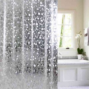 3D Waterproof PVC Shower Curtains Bathroom Curtains With Transparent White Clear Bathroom Curtain Luxury Bath Curtains D35 210402