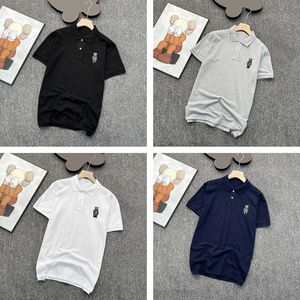 Ralph lauren Yaz Tasarımcı Polo Erkekler İşlemeli Polos Ayı Kısa Kollu Düğme T-shirt Yarım Ayılar Erkek İş Elbise Gömlek Golf Polo Asya Boyutu