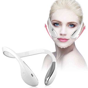 Электрический V Face Lifting Double Chin Reducer Формирование лица для похудения Microcurrent Led Light Devices Neck Massager Lift 220512