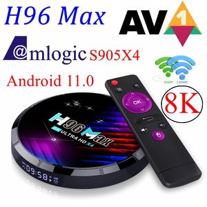 TV Kutusu H96 MAX X4 AMLOGIC S905X4 Android 11 4G 32G 64G 2.4G 5G Çift WiFi Bt YouTube AV1 Akıllı Medya Oyuncu 8K Set Üst Kutusu