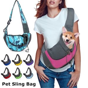 Pet Puppy carriers S/L Outdoor Travel Dog Shoulder Bag Mesh Oxford Single Comfort Sling Handbag Tote Pouch 220510