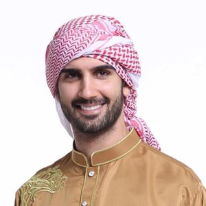 Шарфы мужские мусульманские головной платок исламский печатный тюрбан арабский чехол аксессуары молитвенная шляпа клетчатые костюмы шарфы