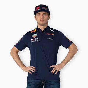 Рубашка-поло команды Bull Racing 2022 красного цвета, униформа Макса Ферстаппена Формулы 1, официальный комплект F1 Fan Party Plus Sizess012281j