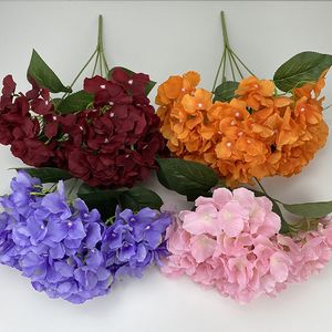 5 Kafalar Ortanca Yapay İpek Çiçekler Aile Düğün Parti Doğum Günü Yeni Yıl Sevgililer Ev Çiçek Dekorasyon