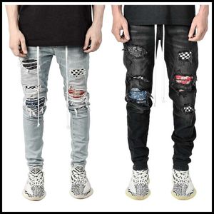 Мужские джинсы, разорванные для мужчин модные джинсовые карандашные брюки улицы хипстерские повседневные брюки S-3XL Global Drop