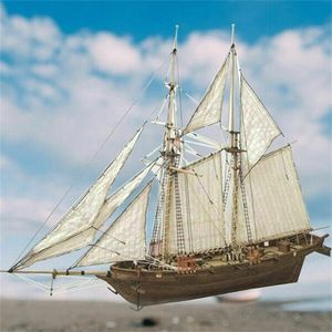 1 Установите 1 100 Halcon Wooden Sailing Boat Model Diy комплект комплект корабль Подарок украшения 220715GX