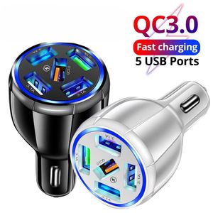 QC3.0 Quick Car Charge пять USB валюта сигарет легкая зарядка для iPhone xiaomi Автомобильный адаптер