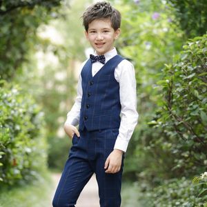 Giyim Setleri Moda Erkekler Düğünler İçin Takımlar Çocuklar Balo lacivert Big Children Set Boy Resmi Klasik Kostümclothing