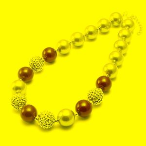 Подвесные ожерелья mhs.sun 2pcs модная серебряная красная коренастая коренастая бубльгум ожерелье из бисера для детей для детей ювелирные изделия для деть.