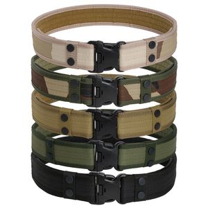 Combat Belts Quick Release Tactical Belt Fashion Men Canvas Waistband Outdoor Waist Trainer 8 Color 130cm