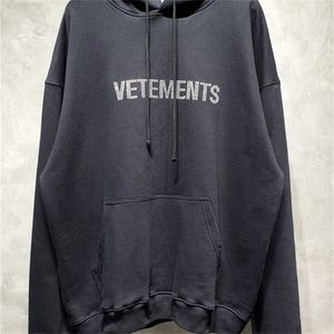 Vetements Diamond Emlemdery Women Мужчины с капюшоном Hiphop Hiphop Негабаритные Vetements Hoode Hoover Hoody LJ201027