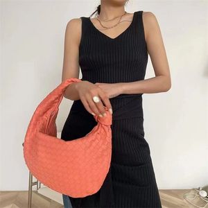 Large tote bags for Women Fashion luxury women bag lady shoulder bags PU knotted leather Woven handbag 220711