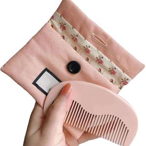 Escovas de cabelo de marca Pente de madeira rosa com uma ferramenta de estilo de bolso Produto de beleza para cabelos femininos