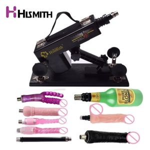 Máquina sexy máquina retrátil máquina masturbação fêmea bombeamento de arma automática vibrador de pistolas gratuitas 8 pcs anexos