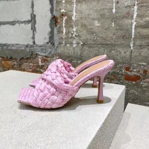 Avrupa Roma Yaz Terlik Lafit Çim Bayan Ayakkabıları Scuffs Yüksek Topuklu Ekmek Terlik, Rhombic Dokuma Stil Tasarım, Moda, Seksi Sandalet Dışı Sole