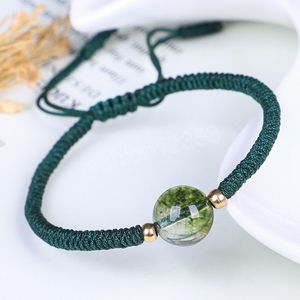 Натуральный камень зеленый кристалл потрескивание бусин браслет для женщин мужские мужские