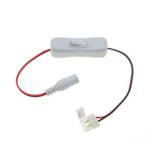 Коннектор постоянного тока до 2Pin 8 мм / 10 мм разъема с переключателем для одиночной светодиодной полосы