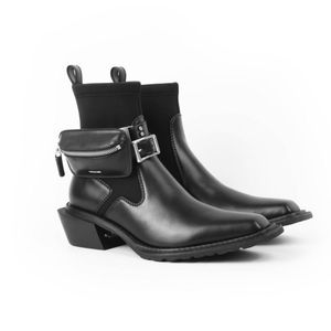 Женские сумки для ботинок квадратный носок мужская карманная пряжка женская модная обувь ретро мужские пинетки черные