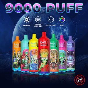 EU Top RANDM Одноразовые электрические сигареты Vape Tornado 9000puffs перезаряжаемый набор для вейпа 52 цвета