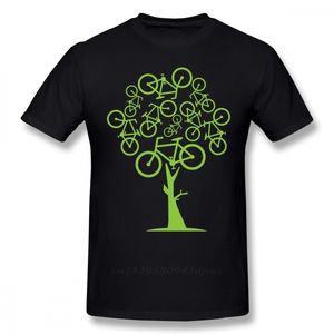 Sanatsal resim yeşil bisiklet ağacı tişört erkekler için ince fit swag artı beden tee camiseta Noel hediyesi tshirt pamuk kumaş 220520