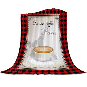 Battaniyeler Ekose kahve Eyfel Tower Aşk Yataklar için Battaniye Mikrofiber Pazpel Sıcak Kanepe Yatak Yatak Hediyeleri