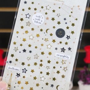 Hediye Sargısı Paris Tower Golden Moon Star Stickers Scrapbook Telefon DIY Sticker Journal Dizüstü Dekop Dekorasyon Gift Kift