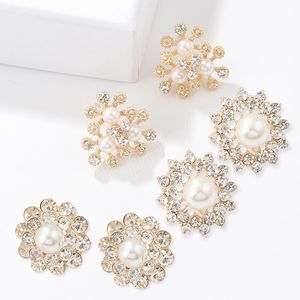 Kadınlar için kar tanesi çiçek saplama küpeleri lüks kakma parlak rhinestone kristal geometrik küpeler düğün takı hediyeleri