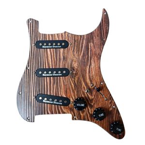 Yeni Yüklü Ön Kablo SSS Ahşap Tahıl Pickguard Çok İşlevli Anahtar Siyah Seymour Duncan Singel Bobin Pikapları 250K Bakır Şaft