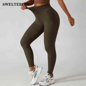 Kadınlar Yüksek Bel Dikişsiz Taytlar Şeftali Kalça Kalça Kalça Ganimet Scrunch Panty Fitness Elastik Çalışma Gym Egzersiz Pantolon Yoga Dipleri J220706
