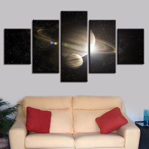 Giove e le sue lune Tela modulare Stampe HD Poster Decorazioni per la casa Immagini di arte murale 5 pezzi Dipinti artistici Senza cornice