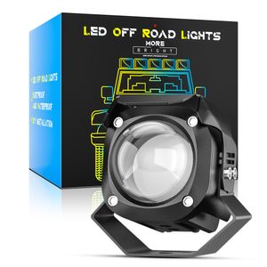Motosiklet Led Lazer Spotlar Aydınlatma Sis Lambası Beyaz Sarı Çift Renk HI/Düşük Işın LED Yardımcı Sürüş Spot Işığı İş Lambaları 12V Far